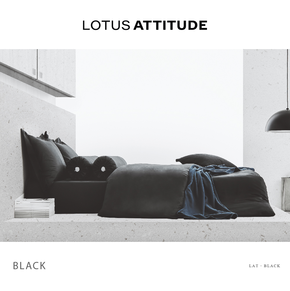 Attitude Bed Sheet Set 5 pcs- Black(182 * 198)cm Brand:Lotus