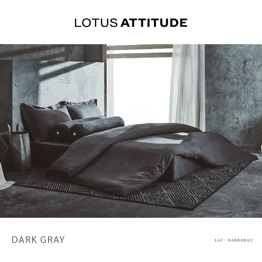 Attitude Bed Sheet Set 3 pcs- Dark Grey(106 * 198)cm Brand:Lotus